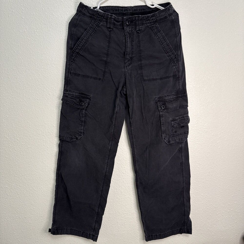 American Eagle Cargo Pants Size 6 Regular Dark Gray Utility Pockets Jogger Style